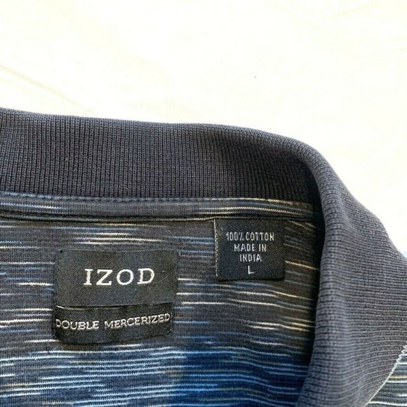 IZOD Polo Shirt Mens Large‎ L Double Mercerized Short Sleeve Cotton Heather - Picture 3 of 11